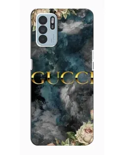 Чехол для OPPO Reno6 Z с картинкой «Абстрактные цветы Gucci»