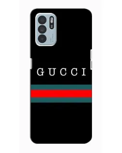 Чехол для OPPO Reno6 Z с картинкой «Gucci — красный пояс»