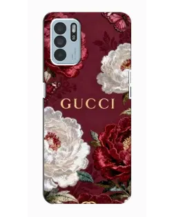 Чехол для OPPO Reno6 Z с картинкой «Gucci — бордовые розы»
