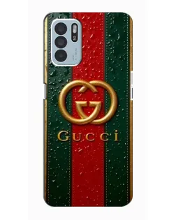 Чехол для OPPO Reno6 Z с картинкой «Gucci — фирменная полоса и золото»