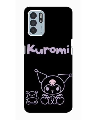 Чехол для OPPO Reno6 Z с картинкой «Kuromi — черный минимализм»