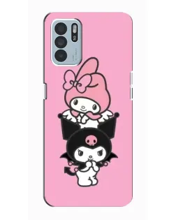 Чехол для OPPO Reno6 Z с картинкой «My Melody и Kuromi» Чехол для OPPO Reno6 Z с картинкой «My Melody и Kuromi»