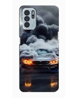 Чехол для OPPO Reno6 Z с картинкой «BMW в дыму»
