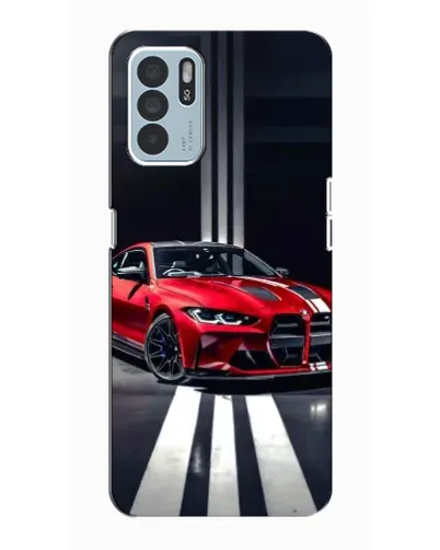 Чехол для OPPO Reno6 Z с картинкой «Красная BMW на дороге»