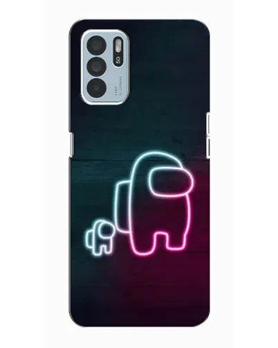 Чехол для OPPO Reno6 Z с картинкой «Among Us неон-арт» Чехол для OPPO Reno6 Z с картинкой «Among Us неон-арт»