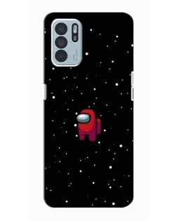 Чехол для OPPO Reno6 Z с картинкой «Красный Among Us»