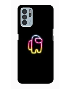 Чехол для OPPO Reno6 Z с картинкой «Among Us градиент»