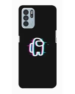 Чехол для OPPO Reno6 Z с картинкой «Among Us неон»