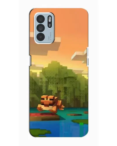 Чехол для OPPO Reno6 Z с картинкой «Майнкрафт закат солнца»