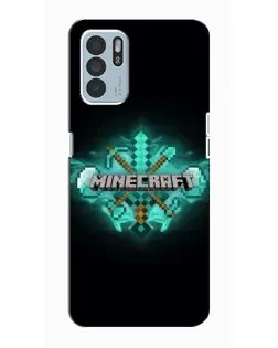 Чехол для OPPO Reno6 Z с картинкой «Minecraft Diamond лого»