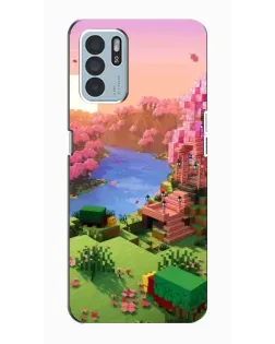 Чехол для OPPO Reno6 Z с картинкой «Розовое дерево Minecraft»