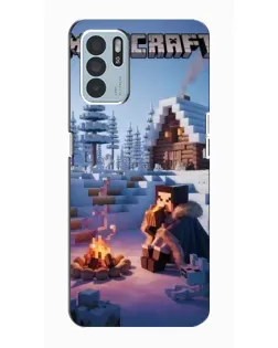 Чехол для OPPO Reno6 Z с картинкой «Зимний Minecraft»
