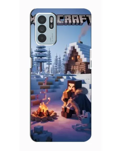 Чехол для OPPO Reno6 Z с картинкой «Зимний Minecraft»