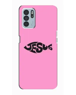Чехол для OPPO Reno6 Z с картинкой «Розовый символ  Jesus»
