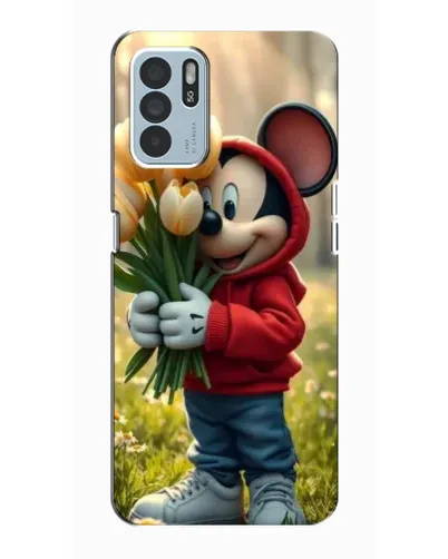 Чехол для OPPO Reno6 Z с картинкой «Микки с тюльпанами»
