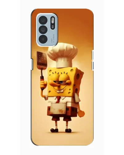 Чехол для OPPO Reno6 Z с картинкой «Губка Боб повар»