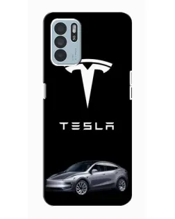Чехол для OPPO Reno6 Z с картинкой «Tesla Model Y»