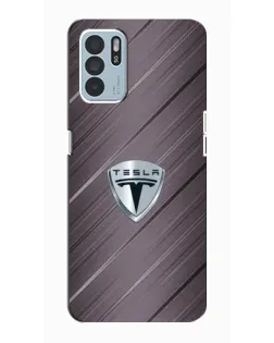 Чехол для OPPO Reno6 Z с картинкой «Металлическая текстура Tesla»