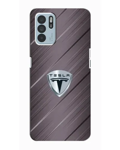 Чехол для OPPO Reno6 Z с картинкой «Металлическая текстура Tesla»