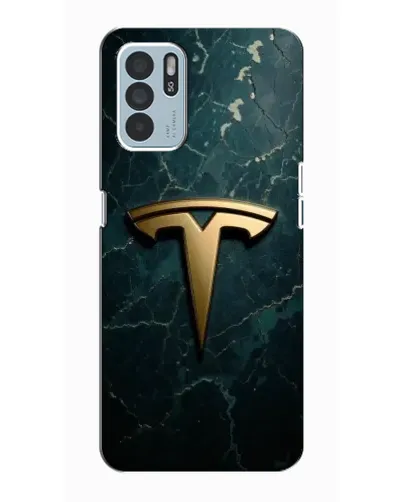 Чехол для OPPO Reno6 Z с картинкой «Мраморная Tesla Gold»