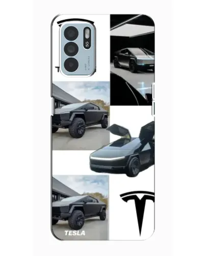 Чехол для OPPO Reno6 Z с картинкой «Коллаж Cybertruck Tesla»
