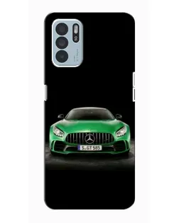 Чехол для OPPO Reno6 Z с картинкой «Mercedes — неоновый лого»