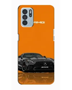 Чехол для OPPO Reno6 Z с картинкой «Оранжевый Mercedes AMG»