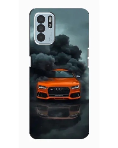Чехол для OPPO Reno6 Z с картинкой «Audi в облаках дыма»