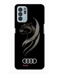 Чехол для OPPO Reno6 Z с картинкой «Графика — пантера и Audi»