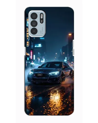 Чехол для OPPO Reno6 Z с картинкой «Ночной город и Audi»