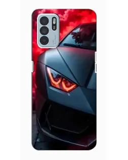 Чехол для OPPO Reno6 Z с картинкой «Lamborghini красное сияние»