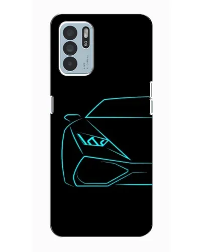 Чехол для OPPO Reno6 Z с картинкой «Голубой силуэт Lamborghini» Чехол для OPPO Reno6 Z с картинкой «Голубой силуэт Lamborghini»