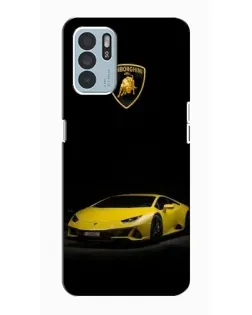 Чехол для OPPO Reno6 Z с картинкой «Lamborghini желтый акцент»