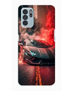 Чехол для OPPO Reno6 Z с картинкой «Lamborghini красный дым»