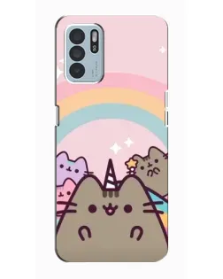 Чехол для OPPO Reno6 Z с картинкой «Единорог Pusheen»