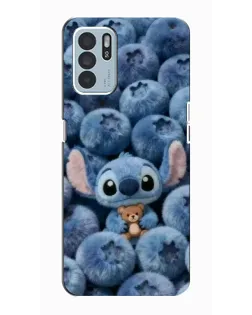 Чехол для OPPO Reno6 Z с картинкой «Стич и голубика»