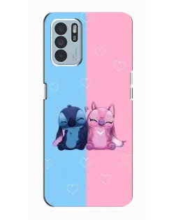 Чехол для OPPO Reno6 Z с картинкой «Stitch и Angel Love»