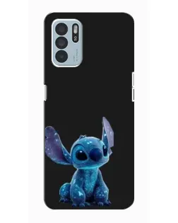 Чехол для OPPO Reno6 Z с картинкой «Стич на черном»