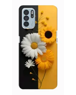 Чехол для OPPO Reno6 Z с картинкой «Подсолнух и ромашка»
