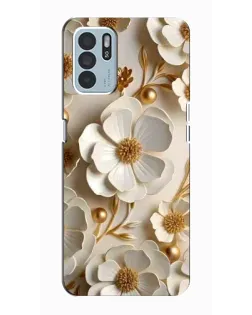 Чехол для OPPO Reno6 Z с картинкой «Белие бумажние  цвети»