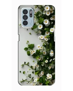 Чехол для OPPO Reno6 Z с картинкой «Ветка мелких белых цветов»