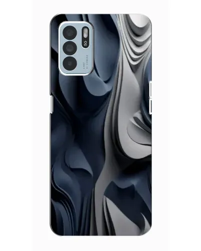 Чехол для OPPO Reno6 Z с картинкой «Объемные синие складки»