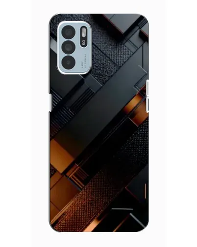 Чехол для OPPO Reno6 Z с картинкой «Черные геометрические блоки»