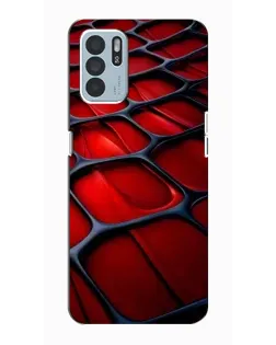 Чехол для OPPO Reno6 Z с картинкой «Красная глянцевая сетка»