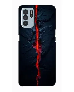 Чехол для OPPO Reno6 Z с картинкой «Kрасная лавовая трещина»