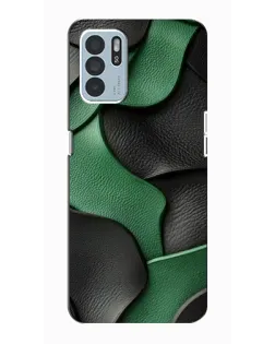 Чехол для OPPO Reno6 Z с картинкой «Зеленые кожаные волны»