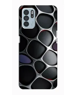 Чехол для OPPO Reno6 Z с картинкой «Объемная темная решетка»