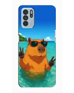 Чехол для OPPO Reno6 Z с картинкой «Морская капибара» Чехол для OPPO Reno6 Z с картинкой «Морская капибара»
