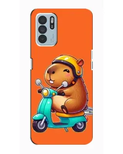 Чехол для OPPO Reno6 Z с картинкой «Капибара на скутере» Чехол для OPPO Reno6 Z с картинкой «Капибара на скутере»