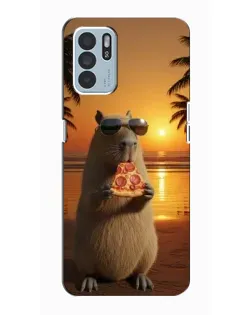 Чехол для OPPO Reno6 Z с картинкой «Капибара с пиццей» Чехол для OPPO Reno6 Z с картинкой «Капибара с пиццей»